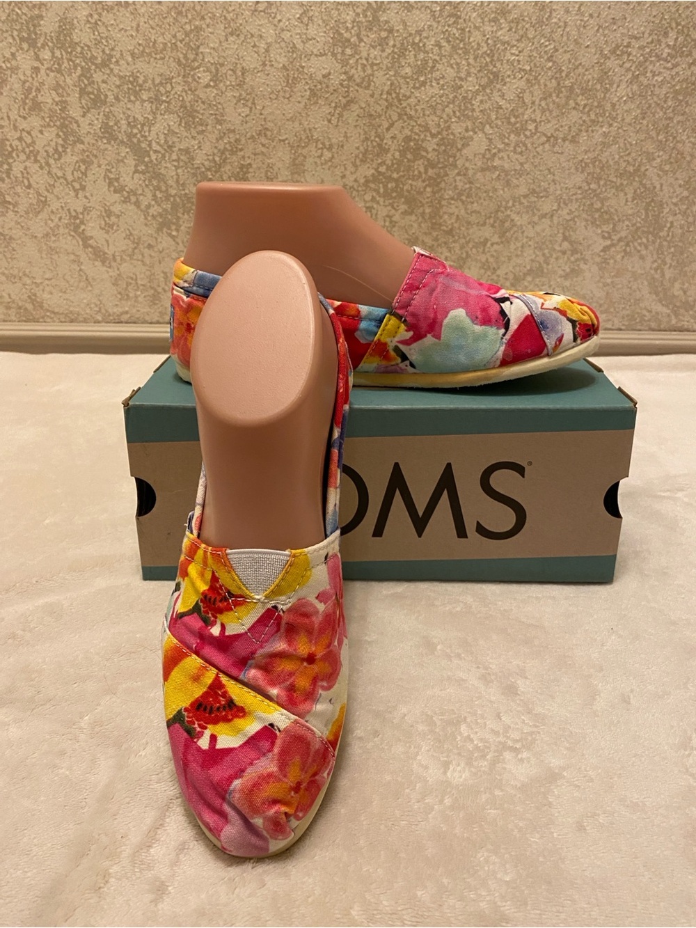 Toms Floral Canvas Slip-Ons Multicolor Pink, Yellow & Blue